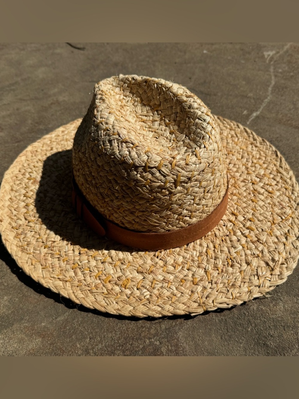 Pistil Skiff Sun Hat - Braided Raffia Sun Hat with Suede Hat Band - Picture 9 of 15